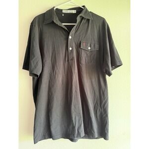 Criquet Golf Polo Shirt Mens Large L Black Performance Pocket Players Shirt